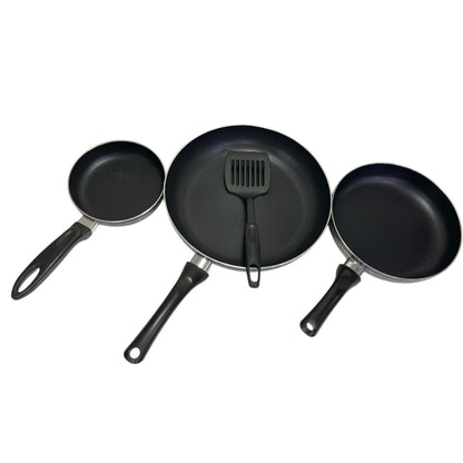 Set de 3 Sarténes de Teflón 4 Piezas con Espátula