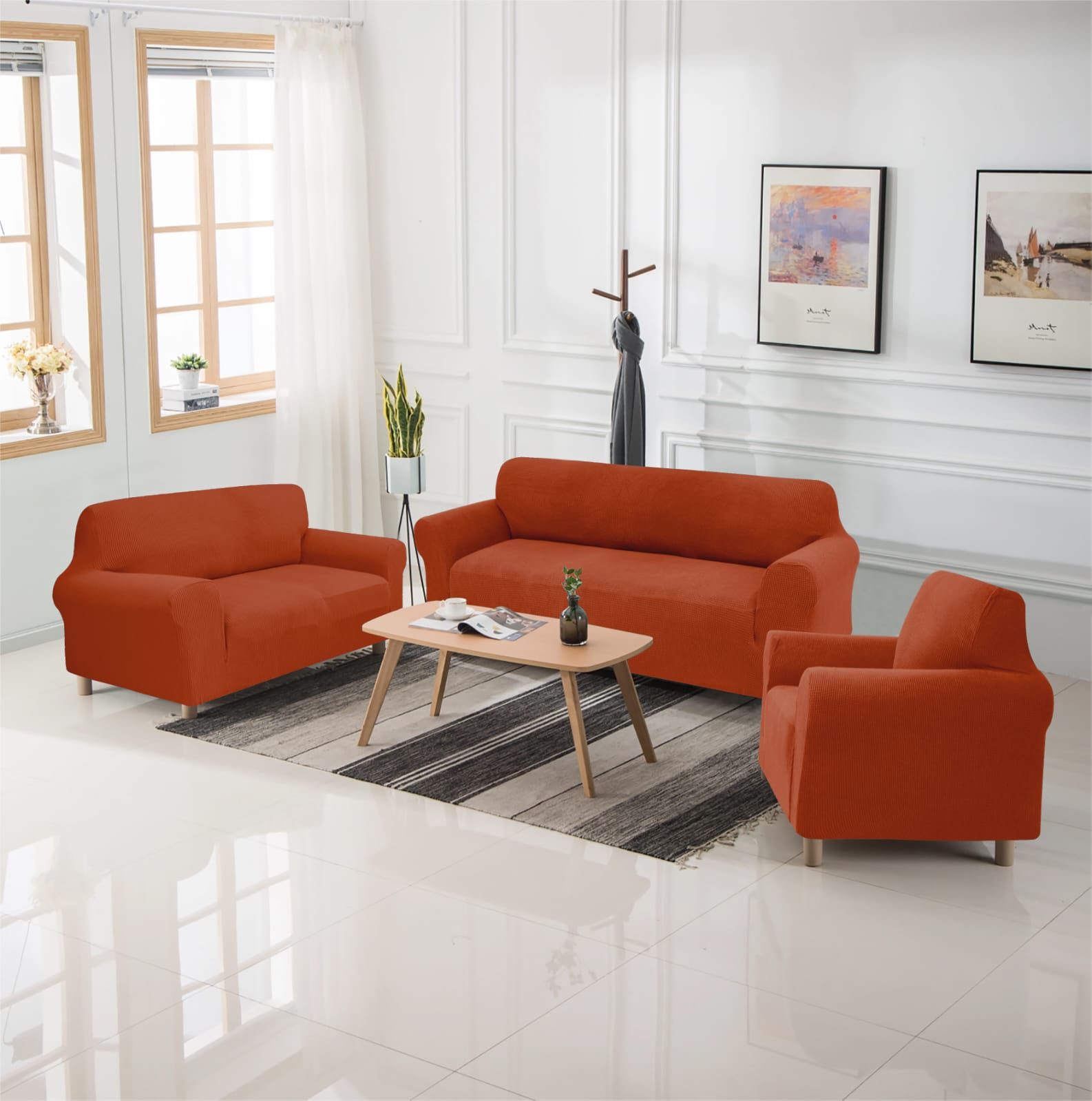 Set de Forro de muebles de 3 piezas sin revuelo 321 asientos