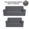 Forros para Muebles 3+2 Plazas | Elástico Set de 2 Piezas Lavable – Ajuste Universal y Antimanchas Smiling Home - Gris