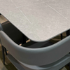 Comedor 4 Personas 90x90 con Mesa Tipo Mármol y 4 Sillas Tapizadas Negro y Gris - Gris