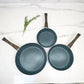 Set de 3 Sartenes Antiadherentes de Aluminio | Mango Tipo Madera | Bergmann