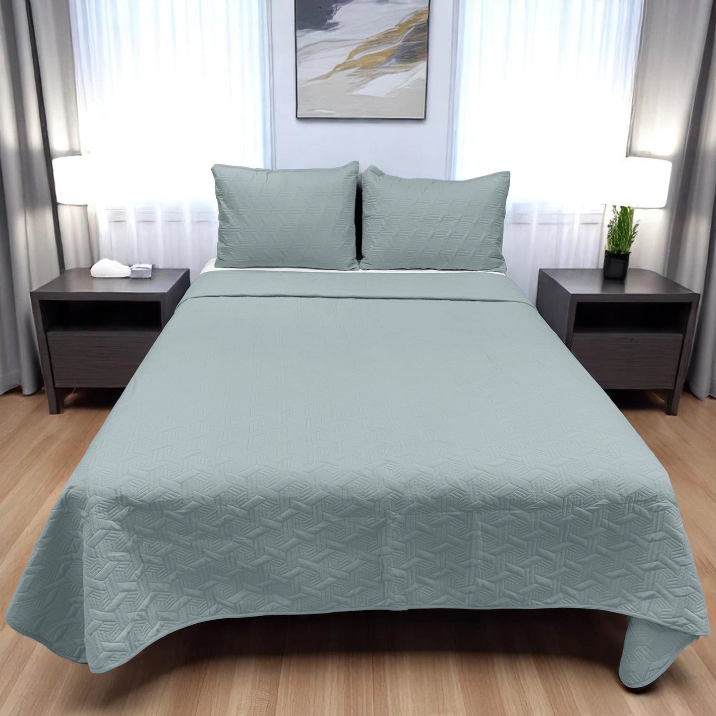 Set de Cubrecama Sólido Microfibra Ligera 2/3 Piezas