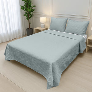 Set de Cubrecama Sólido Microfibra Ligera 2/3 Piezas - ambientado en el hogar