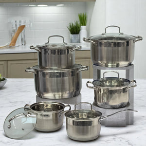 Set de Ollas BrünHoff de 12 Piezas | Acero Inoxidable