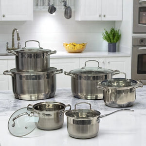 Set de Ollas BrünHoff de 12 Piezas | Acero Inoxidable