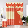 Juego de 2 Cortinas con Velo y Cenefa Decorativa 270 cm x 228 cm | Cisne Collection - Naranja