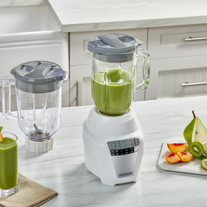 Licuadora Black+Decker 700W con Jarra de Vidrio y Plástica, 8 Velocidades, Pica Hielo – Modelo BL08763WDLA