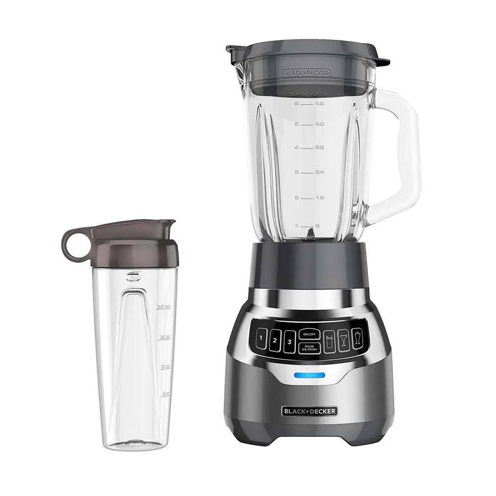 Licuadora Black+Decker PowerCrush Digital 900W | Jarra de Vidrio 1.5L + Vaso Personal 500ml