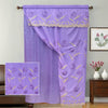 Panel Cortina Bordada con Velo y Cenefa REEM / 137 x 213 + 45 cm - Púrpura