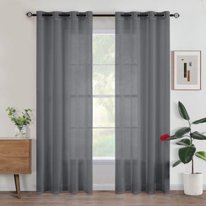 Par Cortinas Transparentes Sahara 280x213 cm - ambientado en el hogar