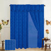 Juego de Cortinas con Velo y Borlas – 2 Piezas, 270x215 cm –  Avestruz Collection - Azul Royal