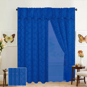 Juego de Cortinas con Velo y Borlas – 2 Piezas, 270x215 cm –  Avestruz Collection