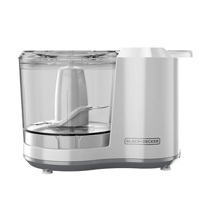 Picador de Alimentos BLACK+DECKER HC150W 1.5 Tazas – 70W, Cuchilla de Acero Inoxidable, Blanco