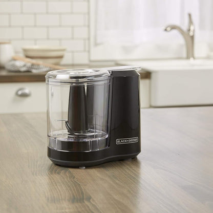 Picador de Un Toque Black+Decker HC300B 3 Tazas – 175W Acero Inoxidable