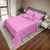 Juego de Edredón Sólido KING Size de 7 Piezas - Rosa