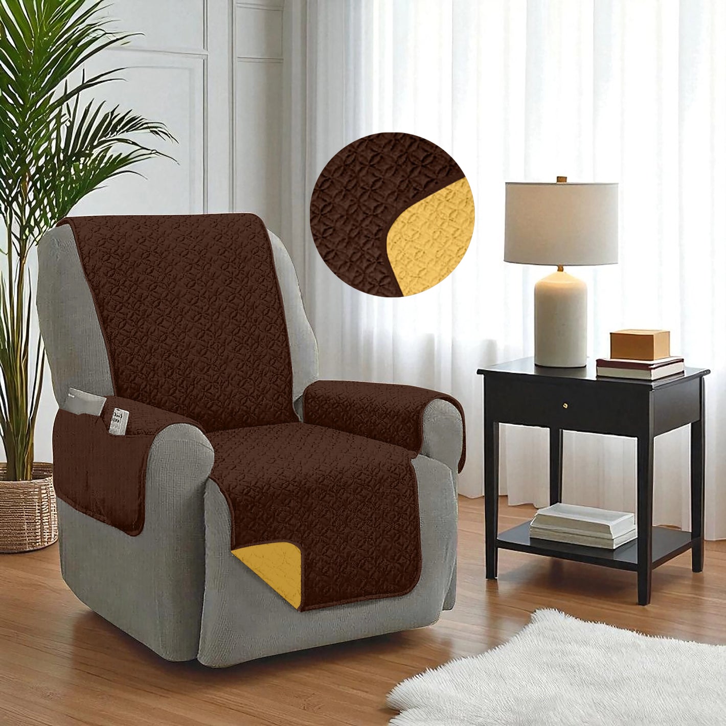 Protector Reversible para Sillón Reclinable con Bolsillos – 165 x 200 cm ATHENAS - 1 Pieza