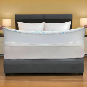 Protector de Colchón Impermeable de Fibra de Bambú con Zíper