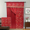 Panel Cortina Bordada con Velo y Cenefa REEM / 137 x 213 + 45 cm - Rojo