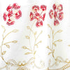 1 Panel Cortina Bordada IRIS FiveStar 137×213 cm con Cenefa | Panel Decorativo Rod Pocket - Rojo