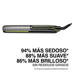Plancha Alisadora Remington Shine Therapy S12A con Placas de Cerámica, Aguacate y Macadamia – 230°C, Apagado Automático