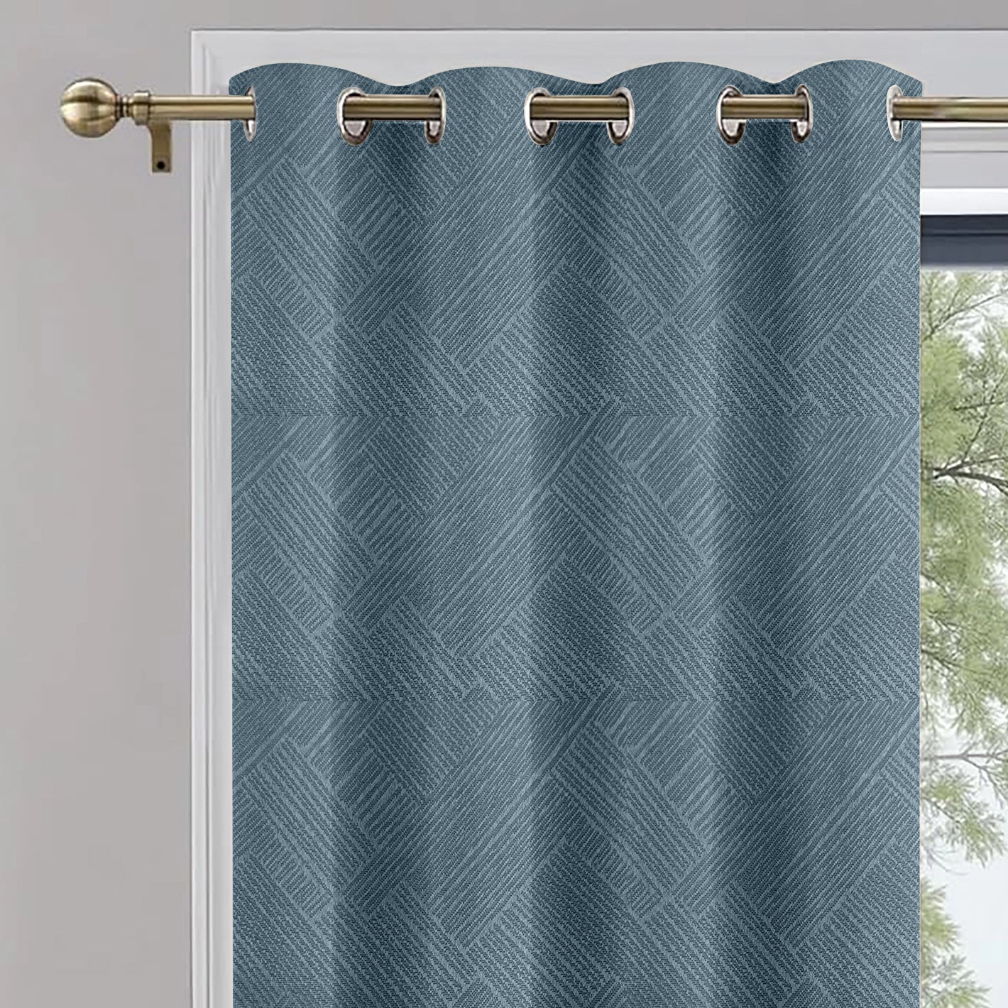 1 Panel Cortina Blackout Salma 140x228 cm con Aros – Jacquard Elegante para Dormitorio o Sala