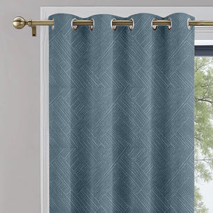 1 Panel Cortina Blackout Salma 140x228 cm con Aros – Jacquard Elegante para Dormitorio o Sala