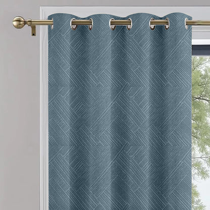 1 Panel Cortina Blackout Salma 140x228 cm con Aros – Jacquard Elegante para Dormitorio o Sala