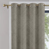 1 Panel Cortina Blackout Salma 140x228 cm con Aros – Jacquard Elegante para Dormitorio o Sala - Gris Pardo