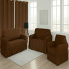 Juego de Forro para Muebles con Cortinas 3+2+1 (5 Piezas) Nicaragua Collection - Café