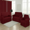 Juego de Forro para Muebles con Cortinas 3+2+1 (5 Piezas) Nicaragua Collection - Vino