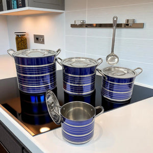 Juego de 8 Piezas de Ollas de Acero Inoxidable 555 – con Tapas