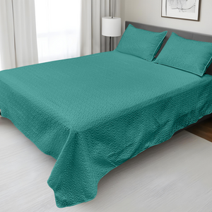 Juego de Cubrecama Sólido Reversible 3 Piezas - ambientado en el hogar