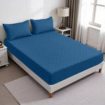 Set de Protector de Colchon con Sobrefundas Azul 