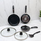 Set de Sartenes Antiadherentes con Tapadera de Vidrio | 7 Piezas Alsasa Línea Premium (20, 24, 30 cm)