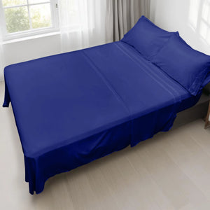 Set de Sábanas Sólidas 1800 Hilos de Fibra de Bambú 3/4 Piezas