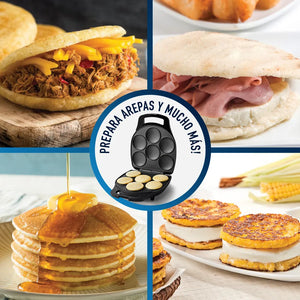 Tosty Arepa Oster® CKSTAM0513 – Máquina para Hacer Arepas (6 Cavidades, Antiadherente, 1200W)