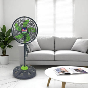 Ventilador Industrial Discovery 10” | 3 Velocidades, Altura Ajustable, Bajo Consumo – Verde Manzana