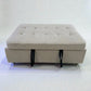 Sofá cama SFB-6096 color beige de Ambienta Home Decor en modo cama cerrado, vista frontal sobre fondo blanco, tapizado acolchado.