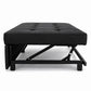 Sofá cama SFB-6097 negro de Ambienta Home Decor en modo cama abierto, vista lateral con estructura metálica y sistema abatible visible, fondo blanco.