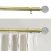 Galería para Cortina Extensible Dorada o Plata con Terminal de Cristal – Mediana (122 a 218 cm) – Incluye Soportes - Dorado