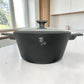 Cacerola grande Berlinger Haus Anthracite Collection BH-8140NN de 28 cm y 6.1 litros con tapa de vidrio templado.