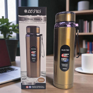 Botella Térmica LOTUS 1000ml – Acero Inoxidable | Fría o Caliente por Más Tiempo