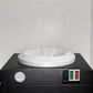 Detalle posterior superior del dispensador Lotus LT-463: interruptores traseros de calentamiento y enfriamiento (rojo y verde), cuerpo negro y asiento superior para garrafón