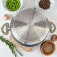 Batería de Cocina 7 Piezas Aluminio Antiadherente con Tapas de Vidrio y Sartén Grill 28 cm | Bergmann