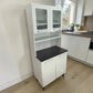 Vista lateral izquierda del organizador de cocina 2x1 Bertolini en color blanco con tablero negro, ideal para espacios pequeños.