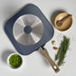 Batería de Cocina 7 Piezas Aluminio Antiadherente con Tapas de Vidrio y Sartén Grill 28 cm | Bergmann