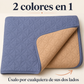 Protector reversible Scarlett Classics Metz doblado para mostrar sus lados azul grisáceo y durazno.
