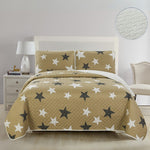 Set Cubrecama Terko Oslo beige con diseño de estrellas, juego de 5 piezas disponible en Full y King