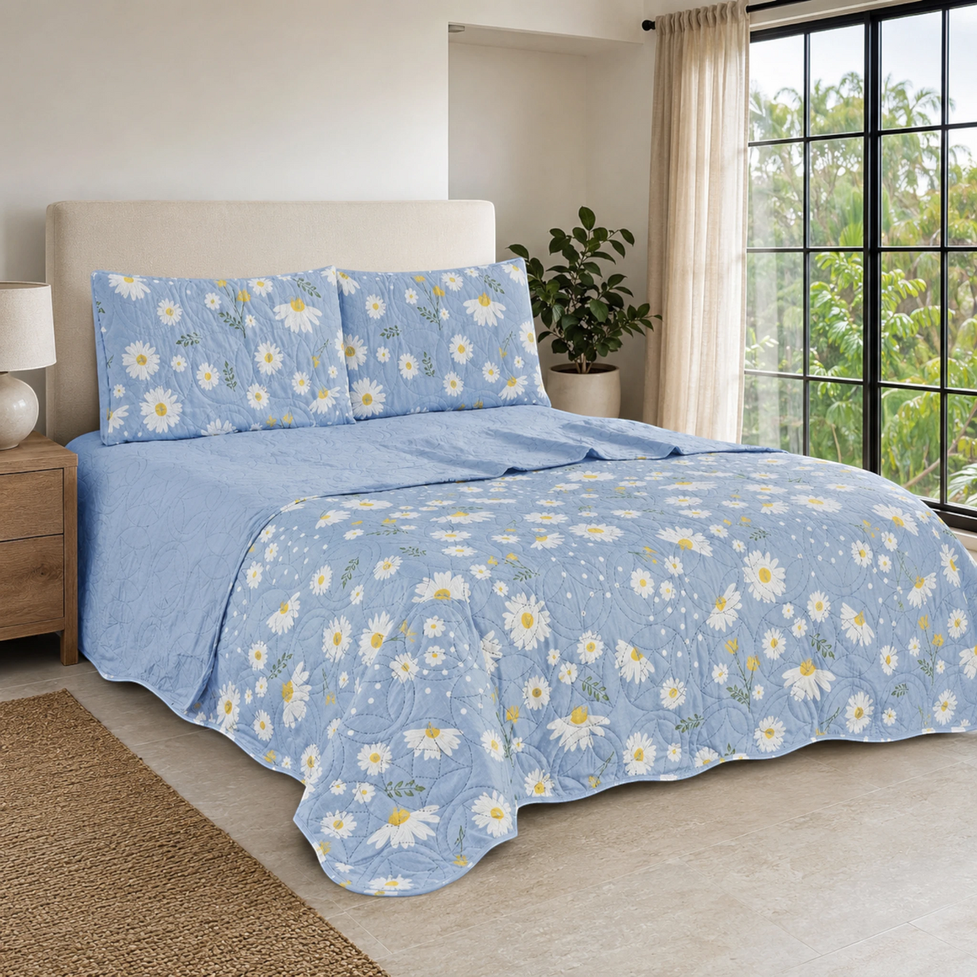 Set de Cubrecama Reversible 3/4 Piezas con Sábana Ajustable y Fundas – 8 Diseños