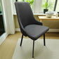 Silla individual del juego de comedor Ambienta DT-06-2237 tapizada en gris oscuro con patas metálicas negras, ideal para comedor moderno.